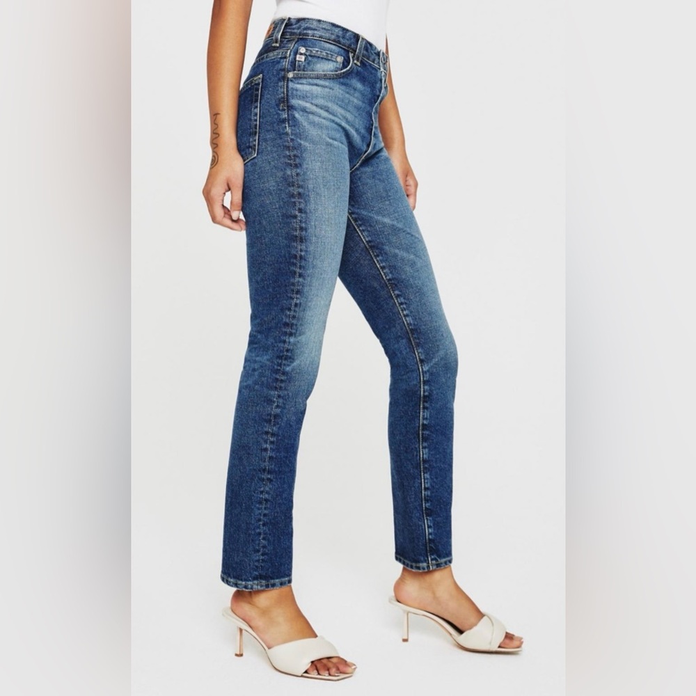 AG Alexxis Slim Jeans High Rise Vintage Wash Contour360 Raw Hem